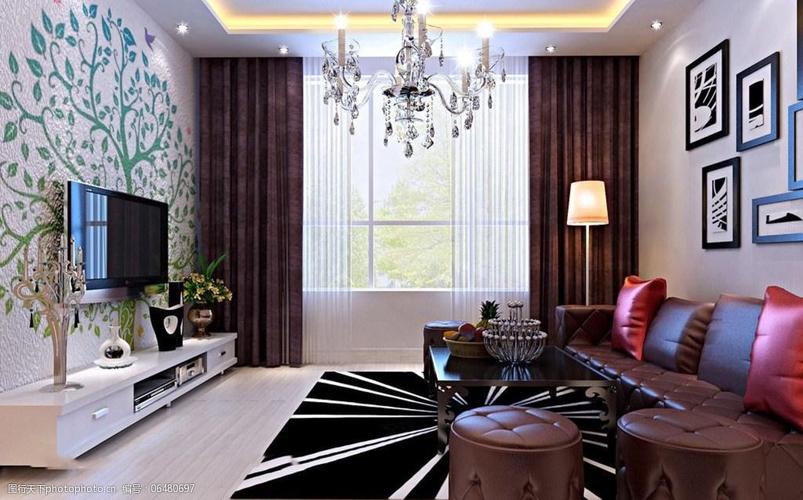 客厅装修图 沙发茶几 现代客厅        家居装饰素材 室内设计